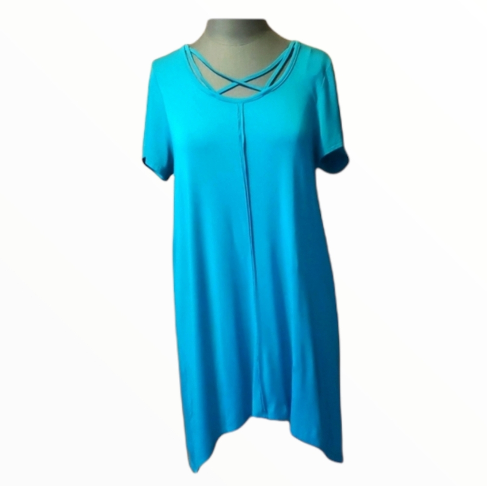 Terre Blue teal tunic flowy top